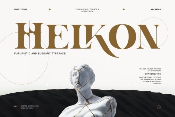Helkon Font: Where Cyber-Sharpness Meets Timeless Elegance