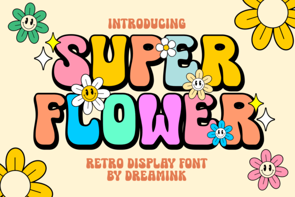Super Flower: The Retro Display Font That Pops with Personality